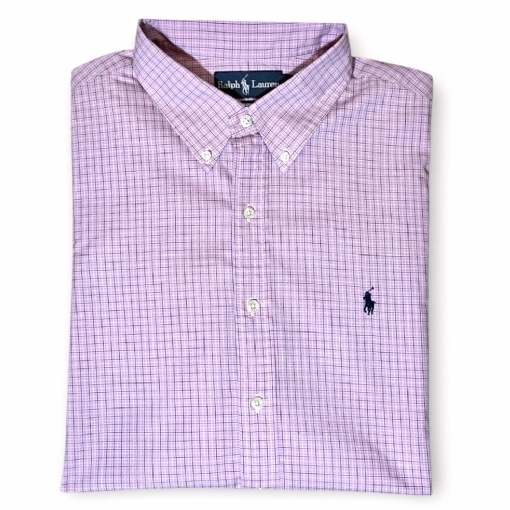 Polo Ralph Lauren Men’s Check-Plaid Button Down Shirt Pink Blue XL